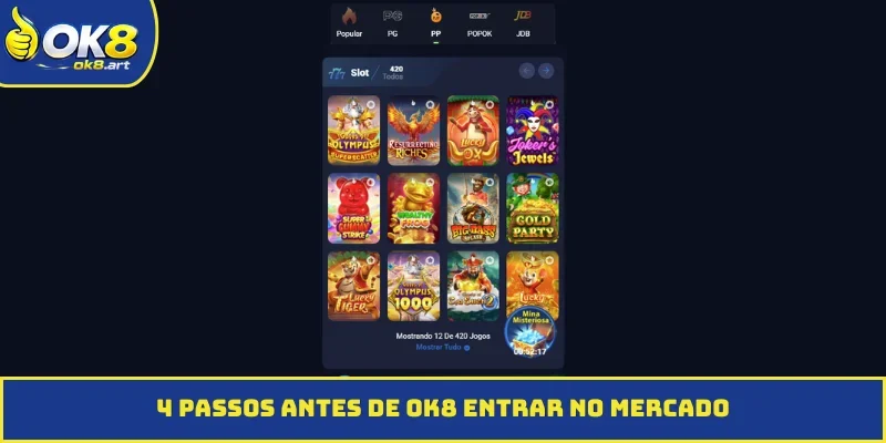 4 passos antes de OK8 entrar no mercado