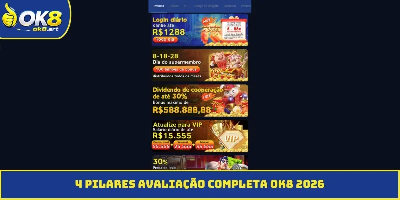 4 pilares da avaliação completa OK8 2026