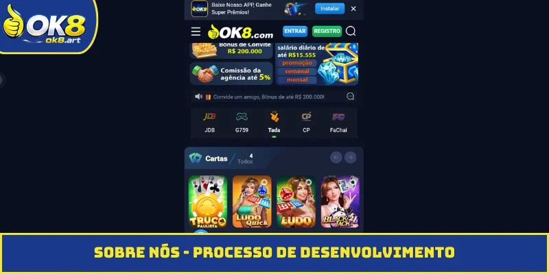 Sobre Nós - Processo de desenvolvimento