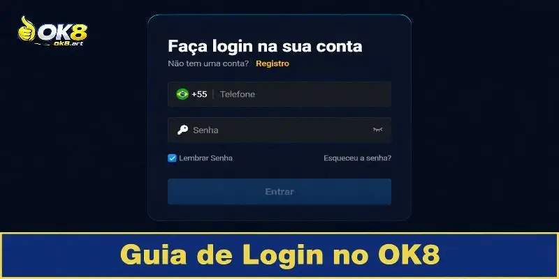 Guia de Login no OK8
